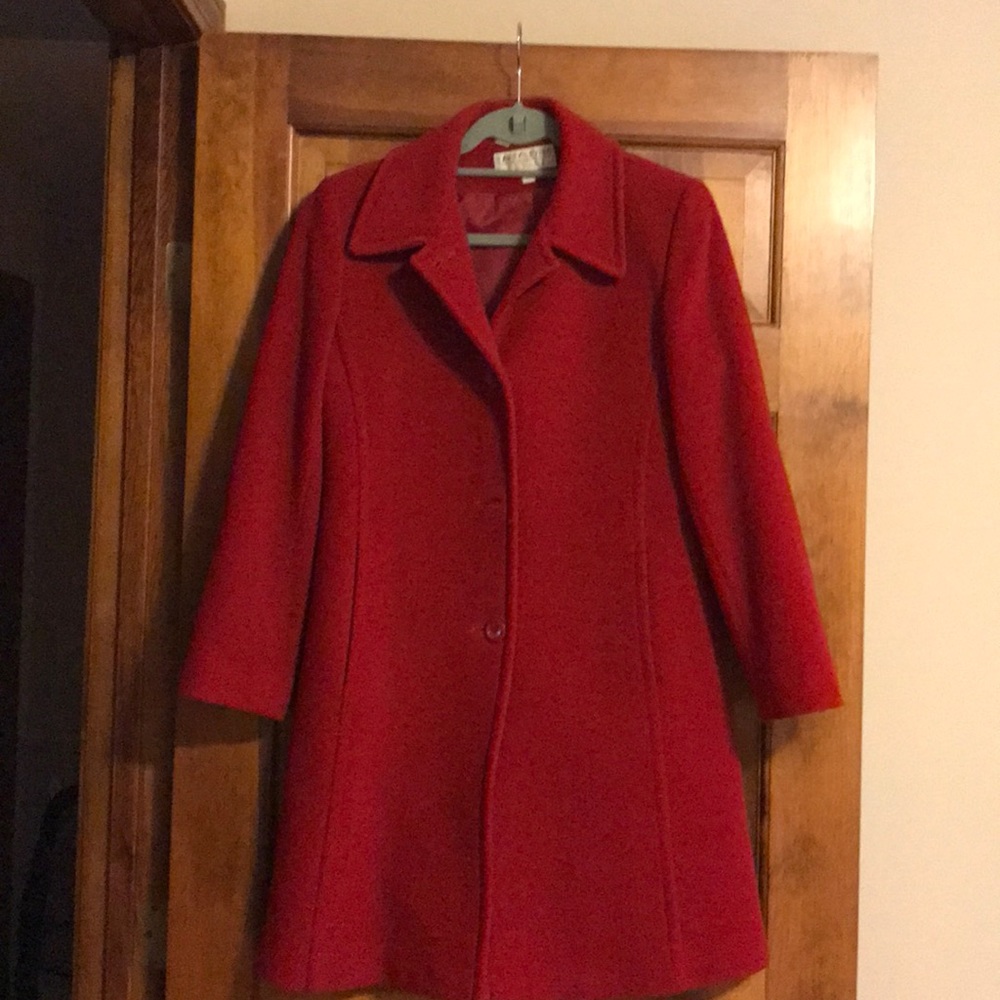 Classic red wool coat